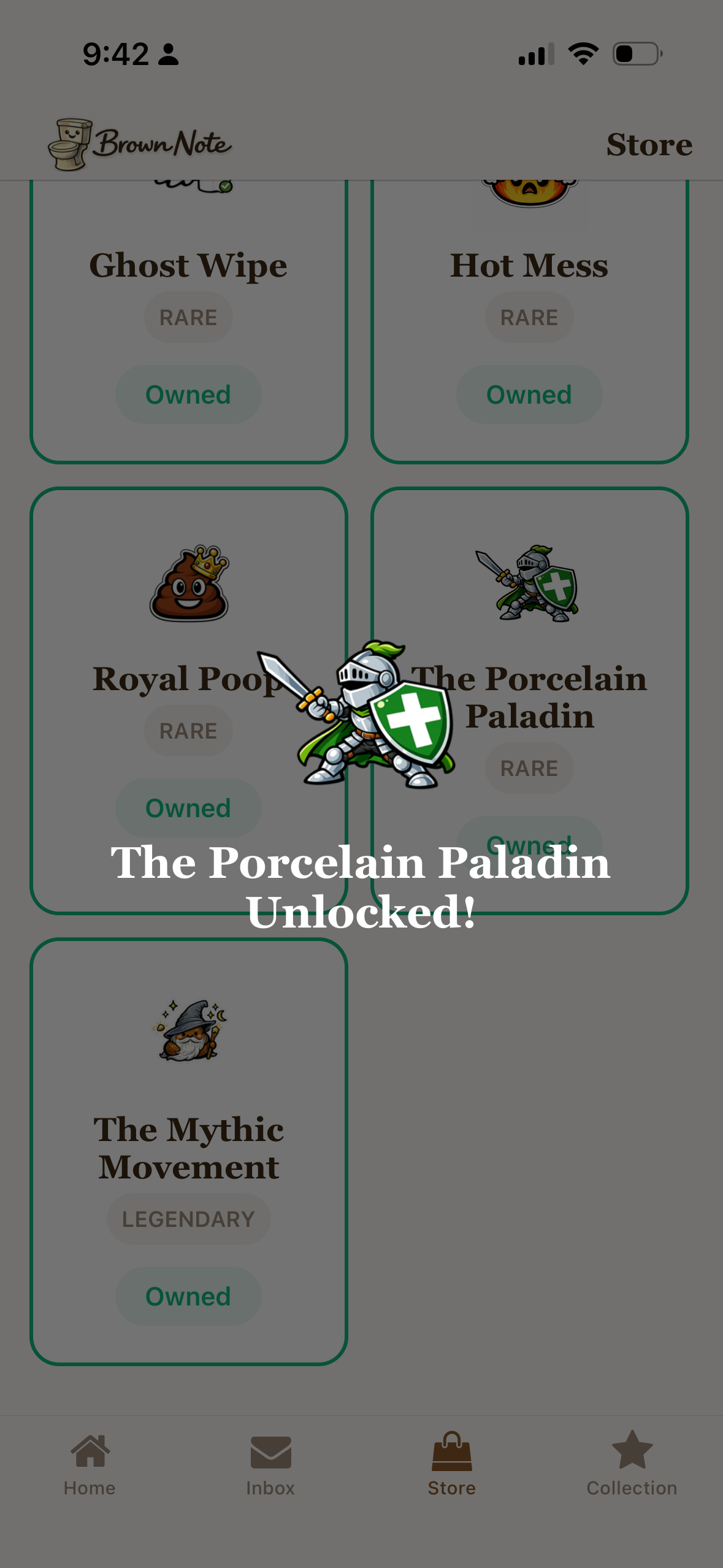 Brown Note sticker unlock